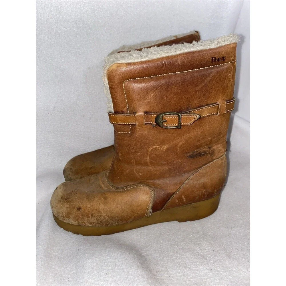Dexter Dex Vintage Leather 70 Snow Boots Winter Lined Heel Lagen Gorp 8.5 M USA